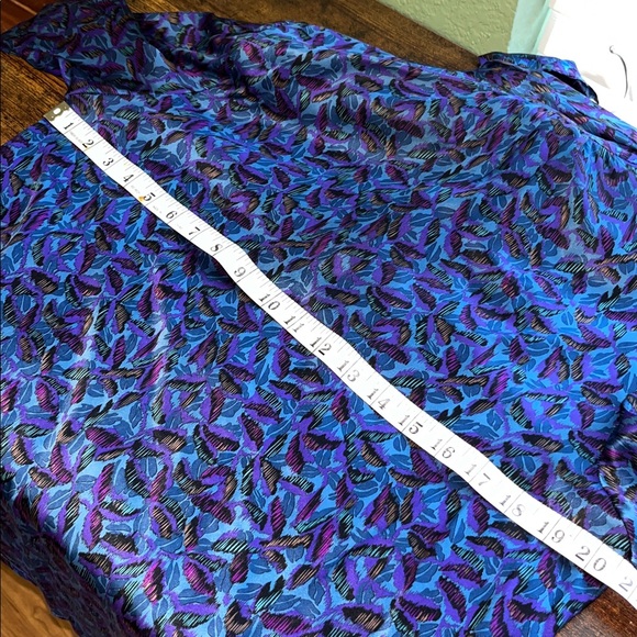 Vintage 70s 100% silk blouse SAKOWITZ Francesca of Damon for Starington Peacock - Picture 7 of 8